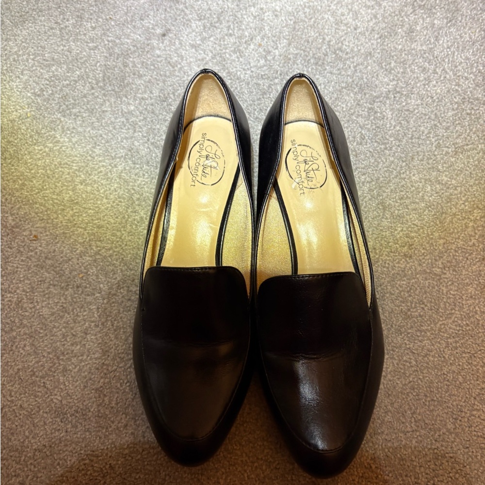 Life Stride Black Leather Men's Slip-Ons